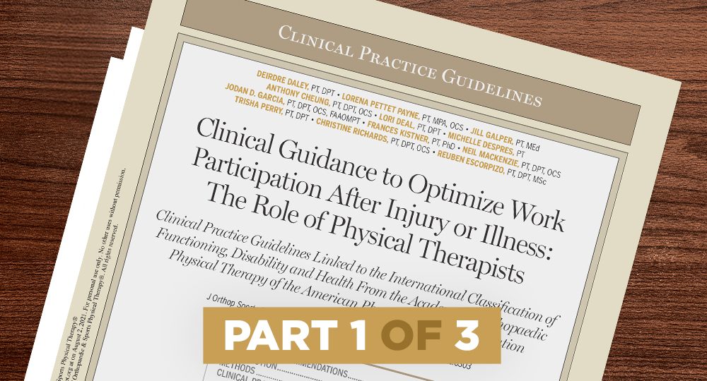 Clinical Practice Guidelines 1 of 3